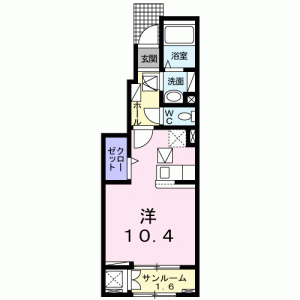 マリオ葛島　Ａ 102の間取り画像