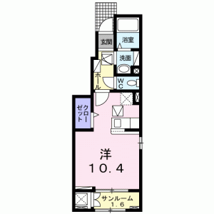 マリオ葛島　Ａ 101の間取り画像