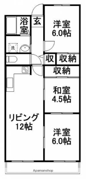 プロムナード万々 202の間取り画像