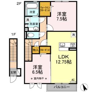 ヴァンヴェール大津 202の間取り画像