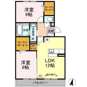 コモド伊勢崎Ⅱ 202の間取り画像