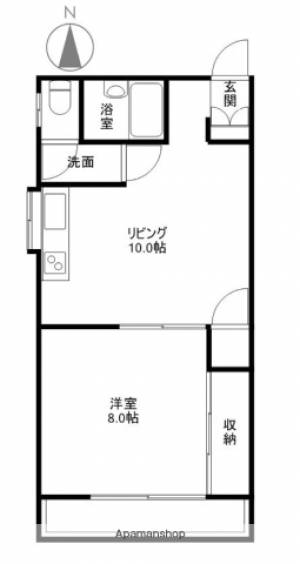 コーポプチクレール １Ｆ西の間取り画像