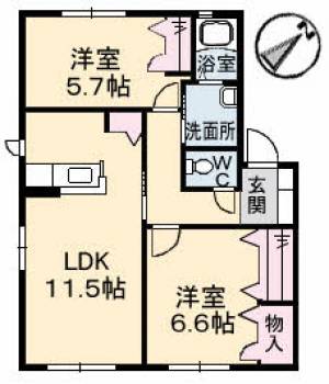 セフィラハイツⅡ　Ｃ棟 101の間取り画像