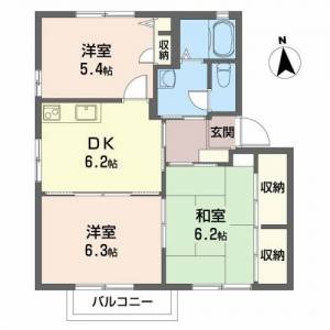 ハイツ足達　Ａ棟 Ａ２０１の間取り画像