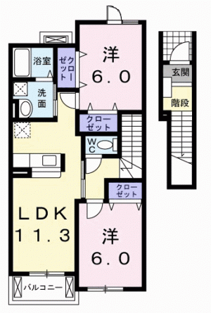 エコライフ野地　第１号棟 202の間取り画像