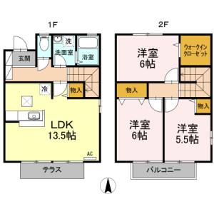 ヴィレッジ札場　Ｃ棟 Ｃ１０１の間取り画像