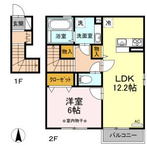 セリシール　メゾン 201の間取り画像