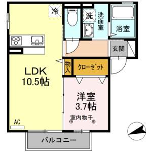 Ｄーｒｏｏｍあけぼの 201の間取り画像