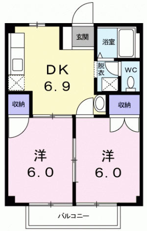 コーポ中岡Ⅱ 102の間取り画像