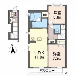 シャーメゾン松竹Ⅱ 203の間取り画像