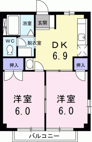 クワイエットハイツＢ 201の間取り画像