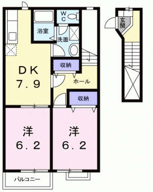 リバージュハイツ　Ⅱ 202の間取り画像