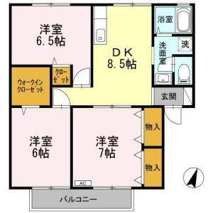 ソフィア横町　Ａ棟 202の間取り画像