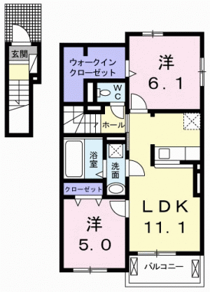 ピーコック　Ⅲ 201の間取り画像