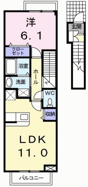 アルバ・ソーレ　Ｂ 203の間取り画像