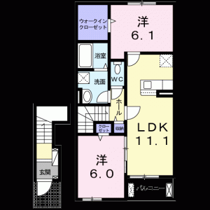 ペルル東浜Ⅰ 202の間取り画像