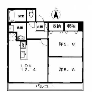 フォブール岡村 301の間取り画像