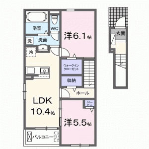 紫陽花Ⅸ 204の間取り画像