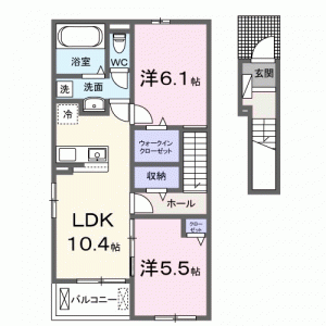 紫陽花Ⅷ 203の間取り画像