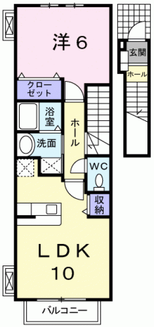 松岡ハイツⅢ 201の間取り画像