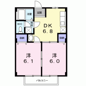 カーサ西野 103の間取り画像