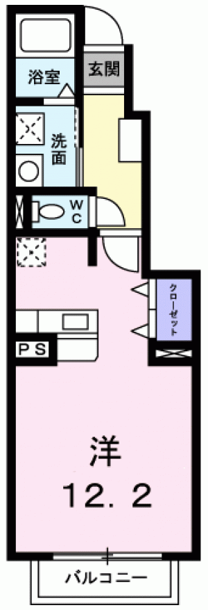 松岡ハイツⅢ 101の間取り画像