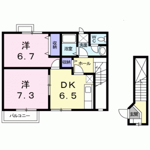 ドミール鷲尾 201の間取り画像