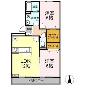 ビレッジ北久保　Ｂ棟 Ｂ３０３の間取り画像