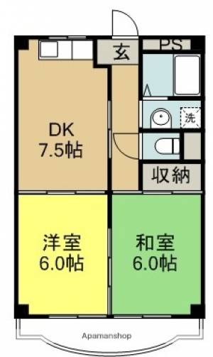 ハイツハピィバリーⅠ　北棟 207の間取り画像