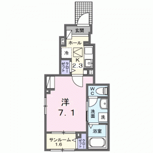 中之島荘 103の間取り画像