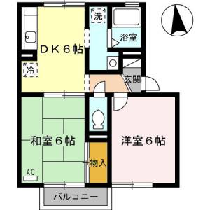 アスミール　Ａ棟 Ａ２０２の間取り画像