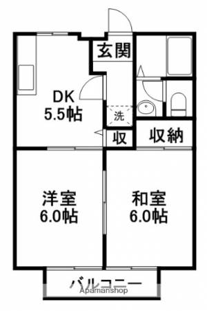 コンフォールチカミＢ棟 201の間取り画像