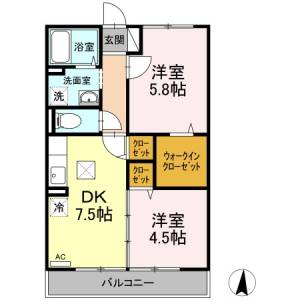 ジュネス北御座 103の間取り画像