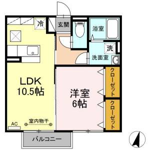 コモド伊勢崎 102の間取り画像