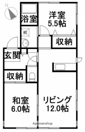 リバーサイド舞高 Ｂ２０１の間取り画像