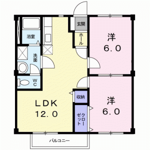 ハイツ久得ⅡＢ 102の間取り画像