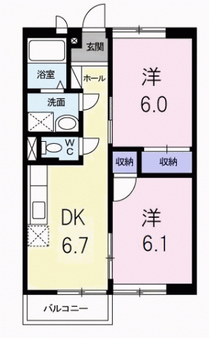 メゾンコンフォート 204の間取り画像