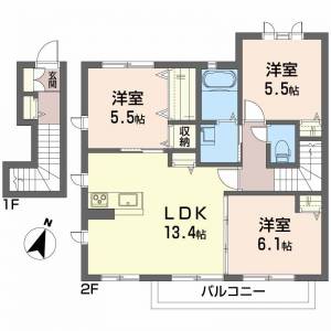 シャーメゾン・まゆⅡ Ｆ２０１の間取り画像