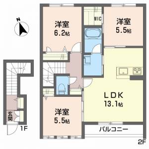 シャーメゾン　ルポール　西野 Ａ２０２の間取り画像