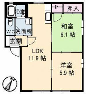 フォーレス弘石　Ａ棟 103の間取り画像