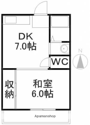 竹内ハイツ西棟 106の間取り画像