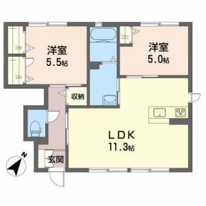 シャーメゾンみどり野　Ｃ棟 102の間取り画像