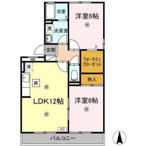 ヴィレッジ札場　Ａ棟 Ａ１０１の間取り画像