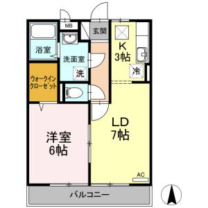 ビレッジ北久保　Ｃ棟 Ｃ１０３の間取り画像