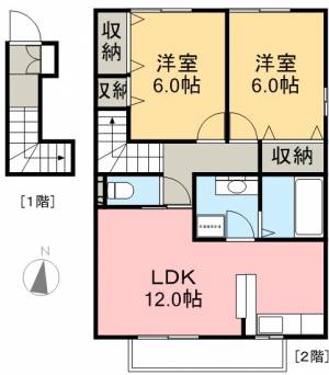 キューピッドＫ　Ｃ棟 201の間取り画像