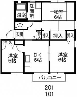 ハイツ花衣 201の間取り画像