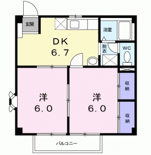 タウニー八王子Ⅱ 202の間取り画像