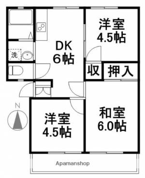 ハイツぶどうの木 202の間取り画像