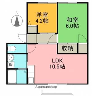 サンヴィレッジ介良　Ｃ棟 201の間取り画像