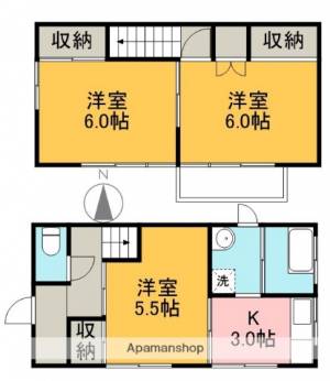 川越貸家 南棟の間取り画像